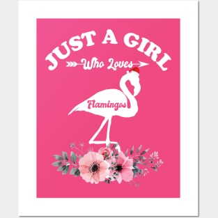 Just A Girl Who Loves Flamingos Posters and Art
